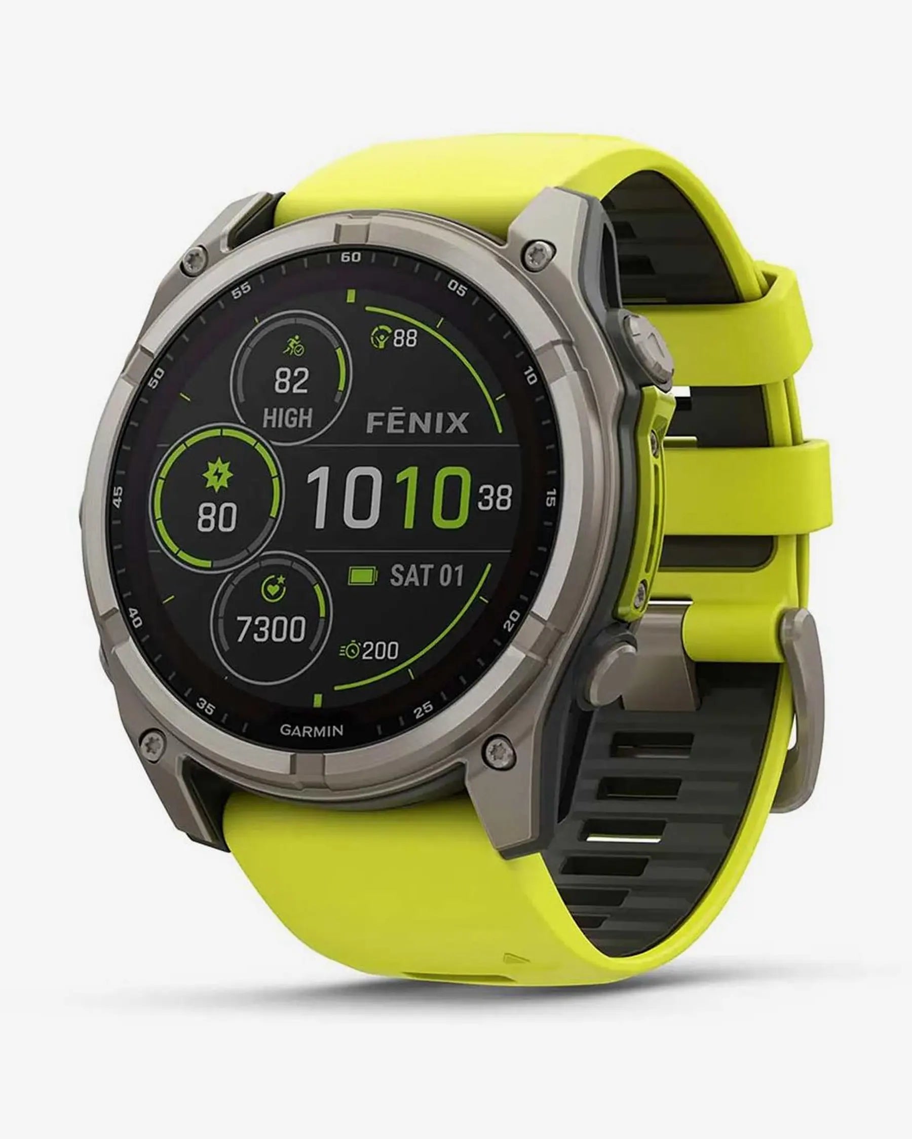 Garmin Fenix 8 Sapphire Solar 51mm Cinzento Titânio com Bracelete Amarela