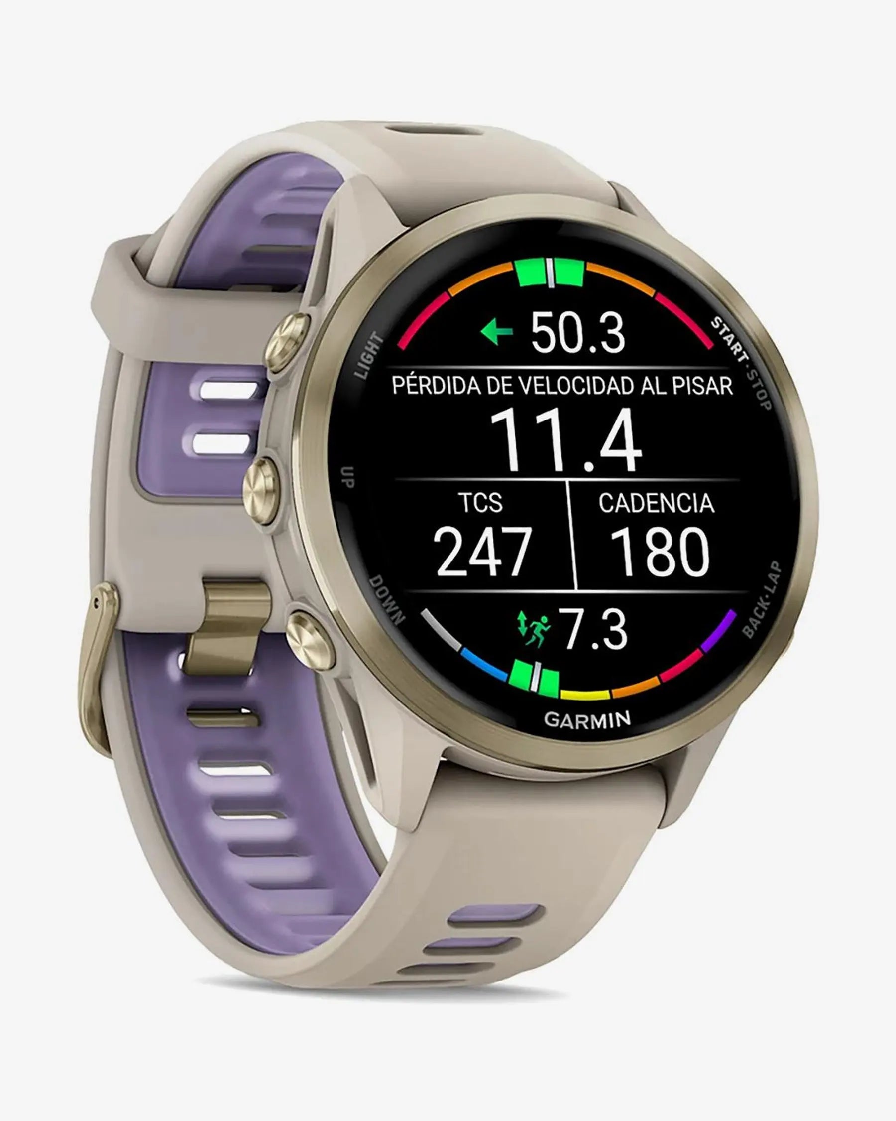 Garmin Forerunner 970 (cinzento) com bracelete cinzento-lilás
