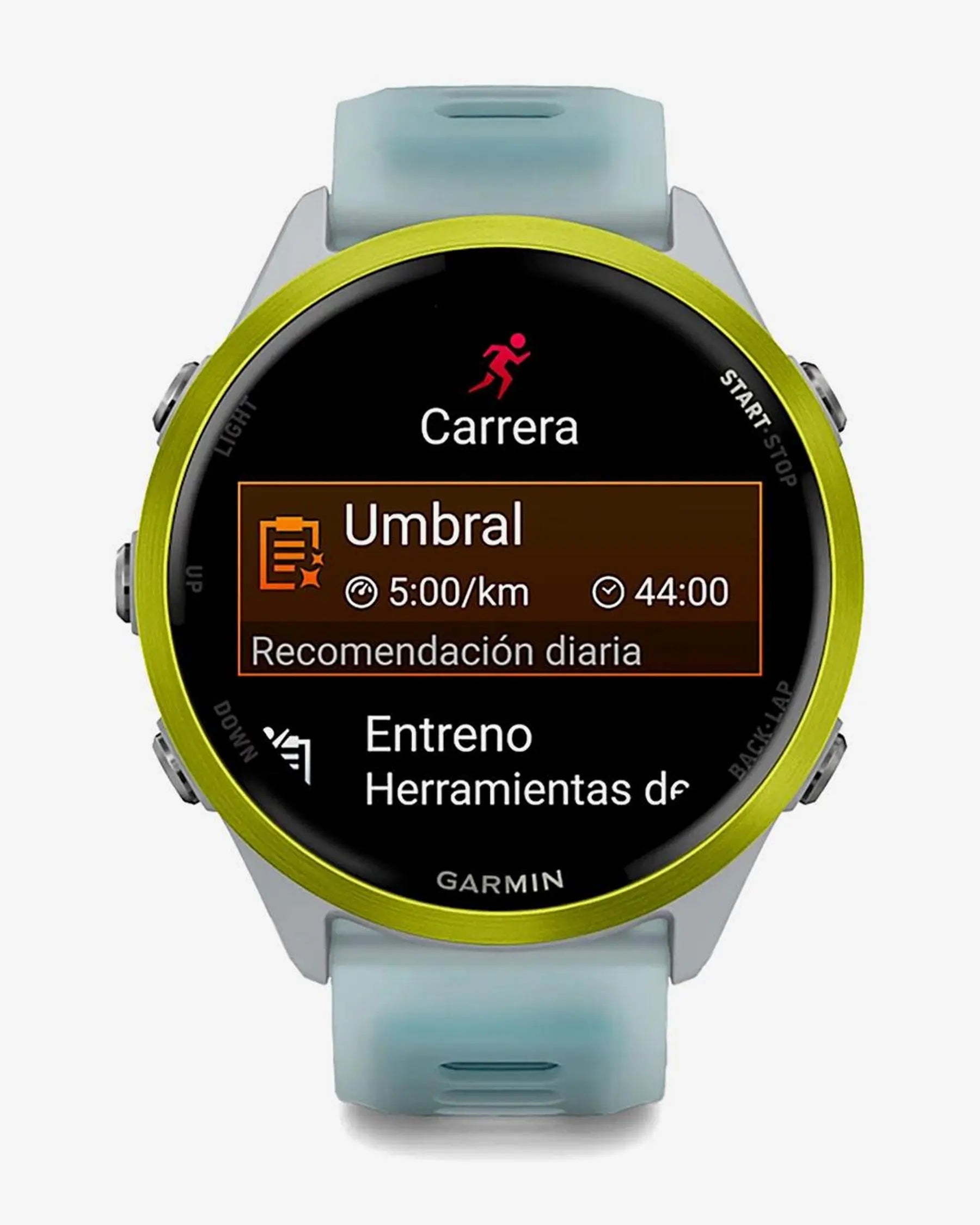 Garmin Forerunner 570 - 47 mm Amarelo com Bracelete Azul e Branco