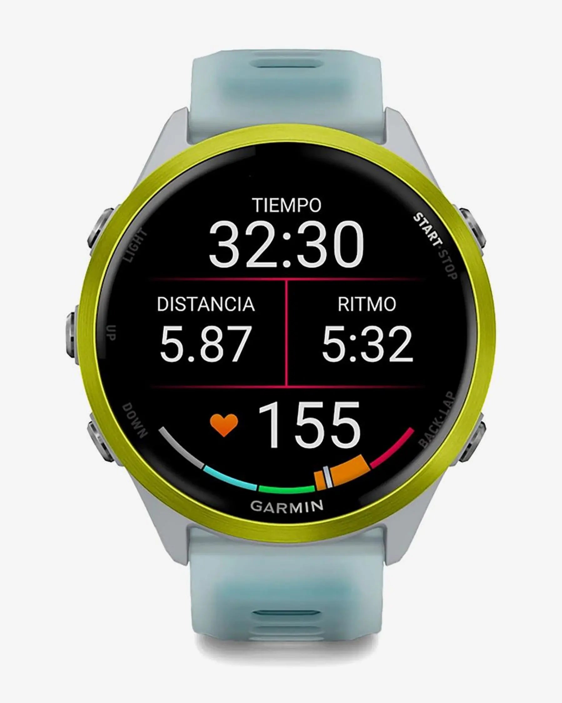 Garmin Forerunner 570 - 47 mm Amarelo com Bracelete Azul e Branco