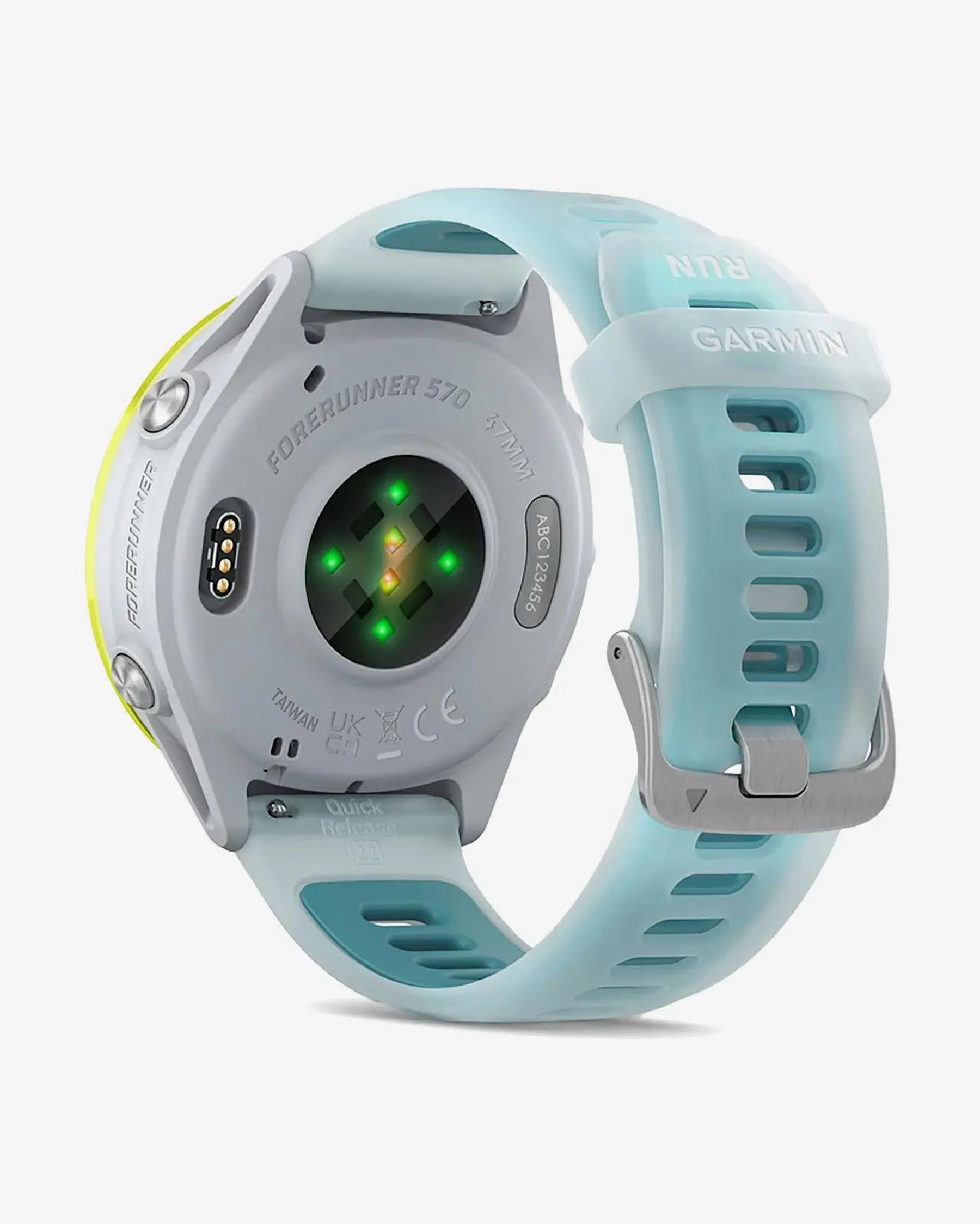 Garmin Forerunner 570 - 47 mm Amarelo com Bracelete Azul e Branco