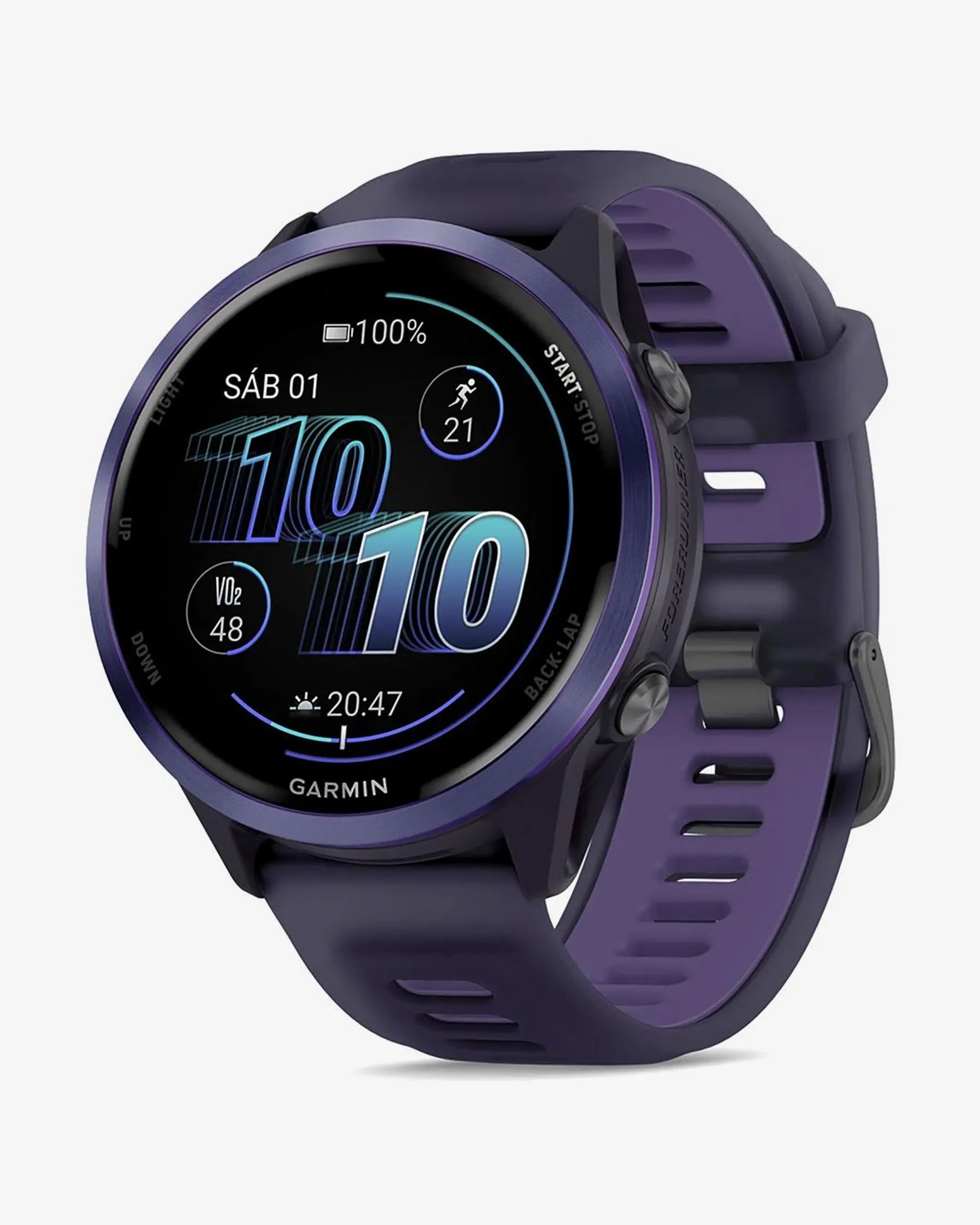 Garmin Forerunner 570 - 47 mm (violeta com bracelete lilás)