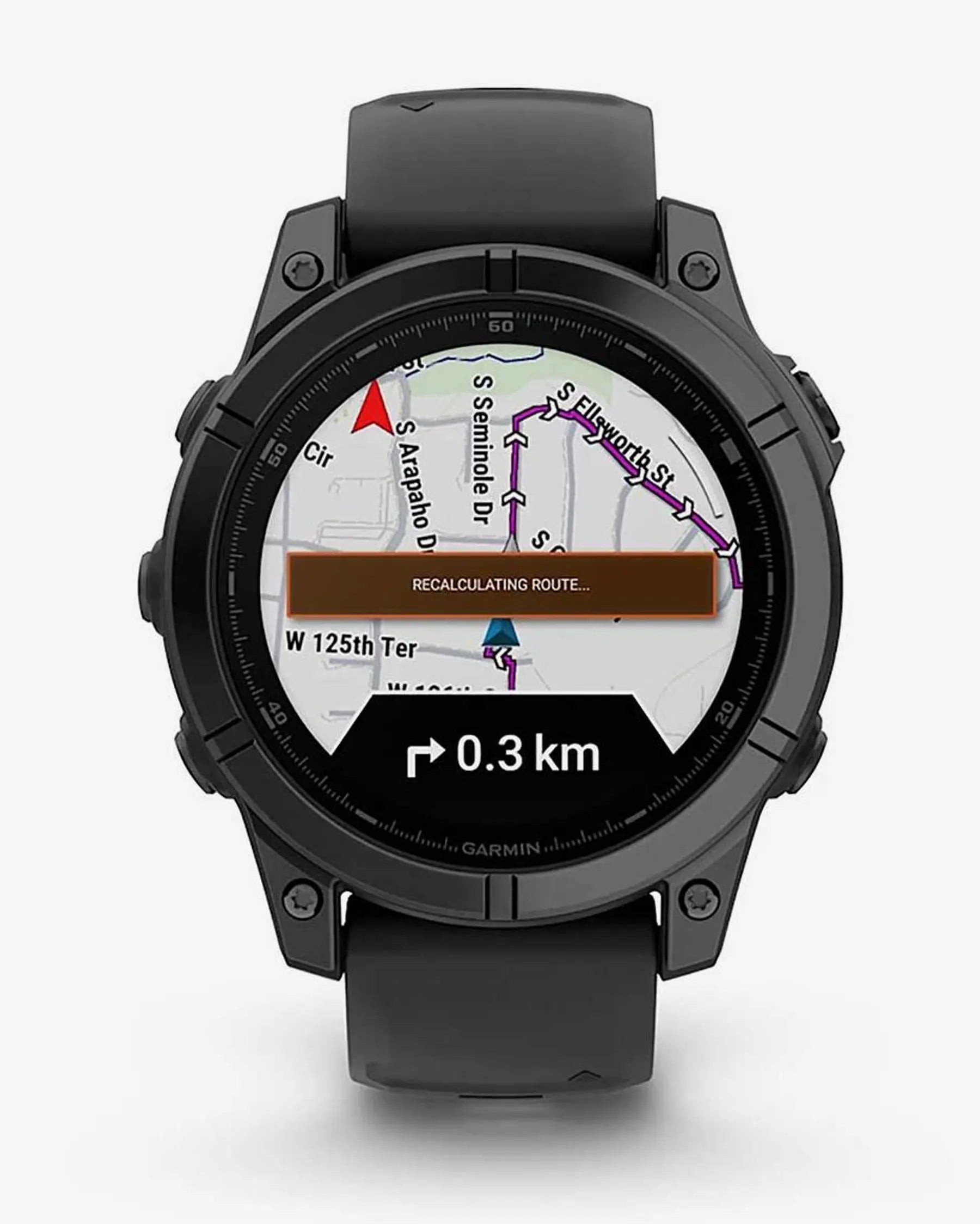 Garmin Fenix E em aço inoxidável, 47 mm, com bracelete preta e cinzento ardósia