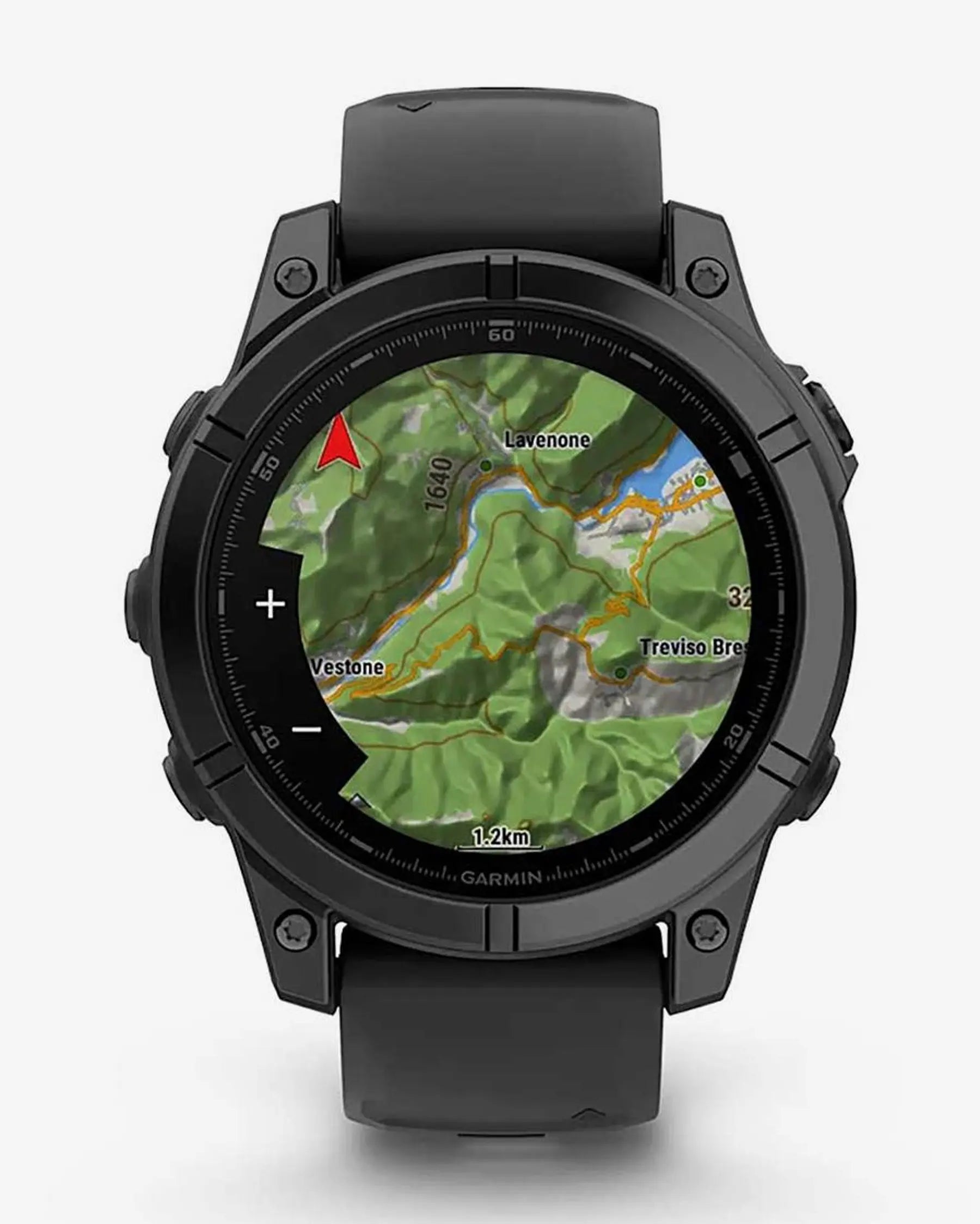 Garmin Fenix E em aço inoxidável, 47 mm, com bracelete preta e cinzento ardósia