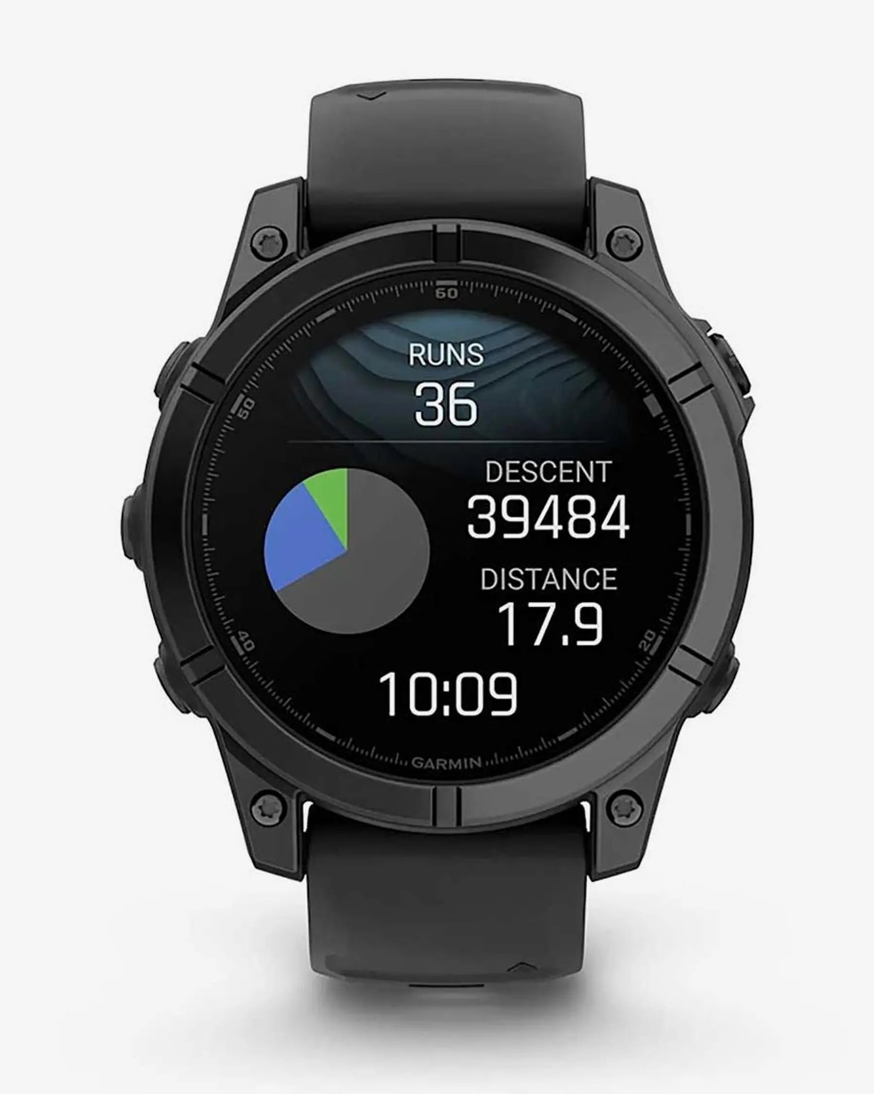 Garmin Fenix E em aço inoxidável, 47 mm, com bracelete preta e cinzento ardósia