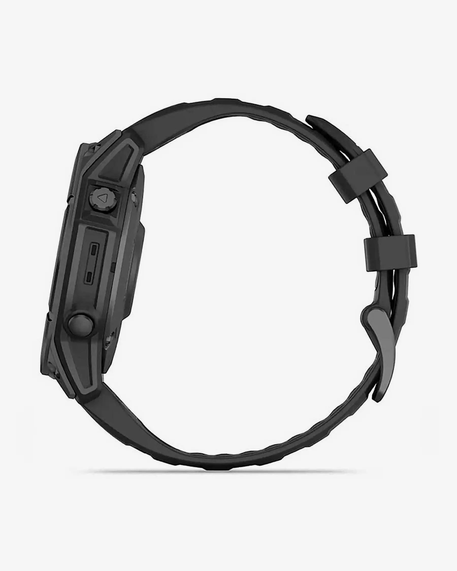 Garmin Fenix E em aço inoxidável, 47 mm, com bracelete preta e cinzento ardósia